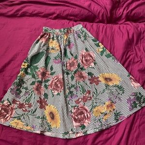 Floral midi skirt worn twice